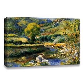 Canvas Wall Art La Grenouillere by Pierre Auguste Renoir Painting Artwork for Home Prints Framed - 12x18 inches