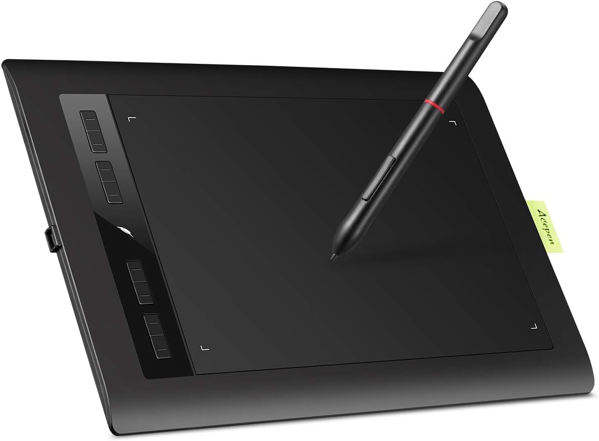 Acepen Tablet Graphics Tablet, Portable Graphics Tablet with 8192 Levels Passive Pen and 5080 LPI Tablet for Left/Right Hand, Smart Gesture with 4 Touch Keys