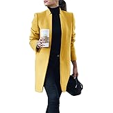 IDEALSANXUN Womens Wool Coat Long Blazer Jackets Fall Winter Peacoat with Pockets