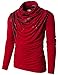 H2H Mens Unique Slim fit Fashionable Designed Shirring Long Sleeve T-shirts RED US M/Asia L (KMTTL0252)