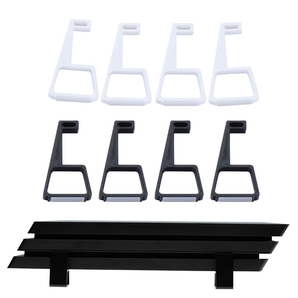 4PCS Accessories Horizontal Heighten Support Feet Stand Cooling Legs Bracket Console Holder(1 set-For PS4 Slim,black)