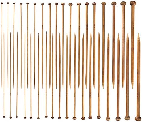 ELINKA Bamboo Knitting Needles Set 36pcs 25cm 18 Sizes 2.0mm to 10.0mm) with 10pcs Knitting Crochet Locking Stitch Markers