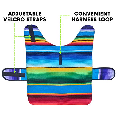 Handmade Dog Poncho from Mexican Serape Blanket Southwestern and Tie