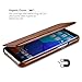 Icarercase Samsung Galaxy S8 Leather Case With Flip Opening Cover in Curved Edge Design and Side Hidden Magnetic Snap (Brown)