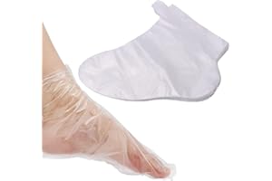 N-KONGJIAN 200PCS Paraffin Wax Liners for Feet with Stickers, Therapy Feet Covers Bags, Large Thermal Therapy Plastic Socks Liners, Thick Paraffin Bath Liners for Foot Pedicure Hot Spa Wax Treatment