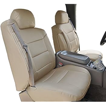 Iggee 2000 2002 Chevy Silverado Beige Artificial Leather Custom Made Original Fit Front Seat Covers 2 Armrest Covers