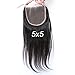 Vogue Queen Straight 5x5 Lace Closure Virgin Brazilian Human Hair Lace Closure with Baby Hair Free Part Natural Color 14 inches