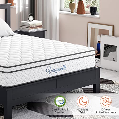 Vesgantti Full Size Mattress, 10 Inch Hybrid Full Mattress in a Box