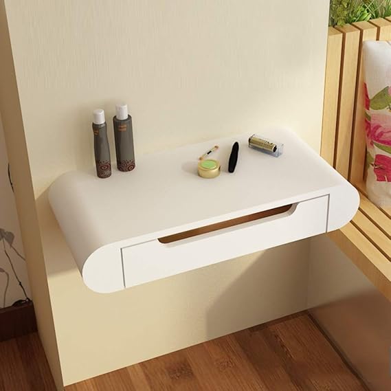 Floating Shelf White Bedside Vanity Dressing Table Floating Makeup