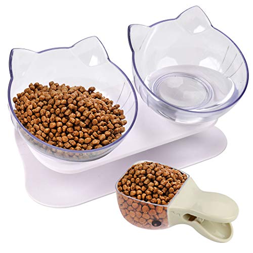 Dorakitten Elevated Cat Bowls Double Cat Food and Water Bowls,15