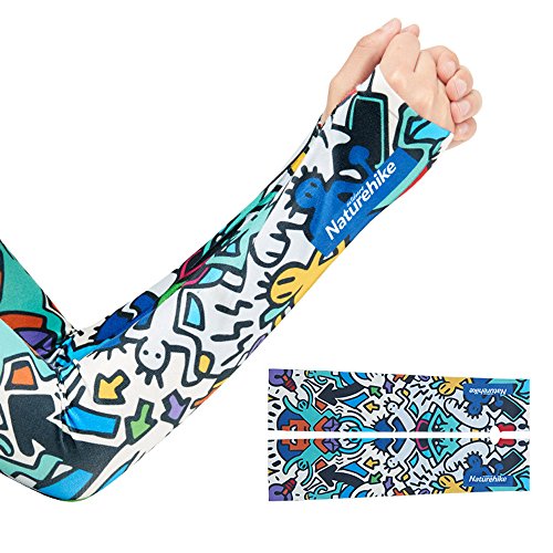 Tentock UV Protection Cooling Coomax Breathable Arm Sleeves UPF50+ for Men Women Tattoo Cover Sunblock Protective Sports Gloves for Driving, Cycling,Golf,Runing,Fishing(White)