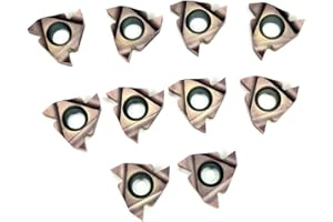 MABUARN Carbide Threading Insert IR/ER Lathe Internal/External Thread Holder Indexable Inserts IR/ER AG60 for Steel Metal Machining, 10 Pieces/Pack (16IR AG60, for Stainless Steel Machining)