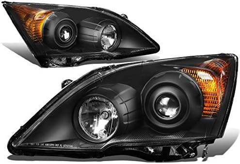Rxmotor Honda CRV Cr-v Headlights Projector Signal For 2007-2011 Head Lights Lamps Driver Passenger Side (Amber Black)