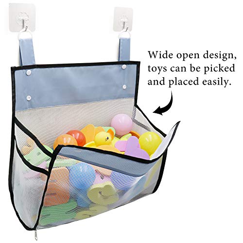 Bath Toy Organizer Multiple Ways to Hang, Extra Large Opening Bathroom