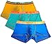 JINSHI Men's Trunks Underwear Boxer Briefs Short Leg Tagless Pouch Trunks 3 Pieces Multicolor XL