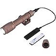 Phoking Tactical Flashlight Rifle Weapon Light M600C Mlok Flashlight LED White Light Tactical Light with Pressure Switch Tan
