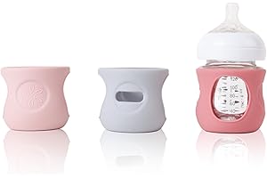 DOLREME 3 Pack Silicone Sleeve for Avent Natural Glass Baby Bottles, Compatible Philips Avent Glass Natural Baby Bottle 4oz