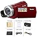 Video Camcorder, Besteker 1280x720P Camera Camcorder 16X Zoom 16MP Video Camera with 2.7 inches TFT LCD Screen Support 270 Degree Rotation (Red)