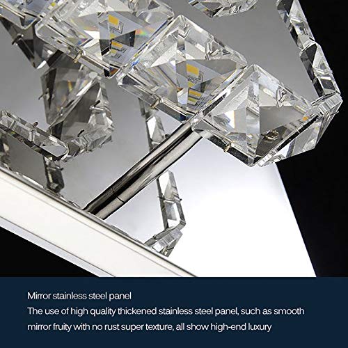 Kristallen plafondlamp, modern, nul net plafondlamp, led, flush plafondlamp, 12 W, vierkant roestvrij staal, mini… - Afbeelding 6