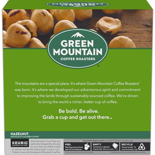 GREEN MOUNTAIN COFFEE ROASTERS HAZELNUT KEURIG SINGLE-SERVE K-CUP PODS, LIGHT ROAST COFFEE, 32 COUNT