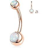 FUNLMO 14G Belly Button Ring Titanium Belly Button Piercing Belly Ring Floating Navel Piercing Jewelry Navel Ring Internally Threaded Belly Piercing Jewelry 10mm