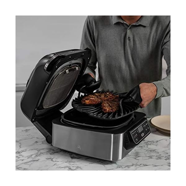 Ninja Foodi Health Grill and Air Fryer [AG301UK] 5.7 Litres, Brushed Steel and Black