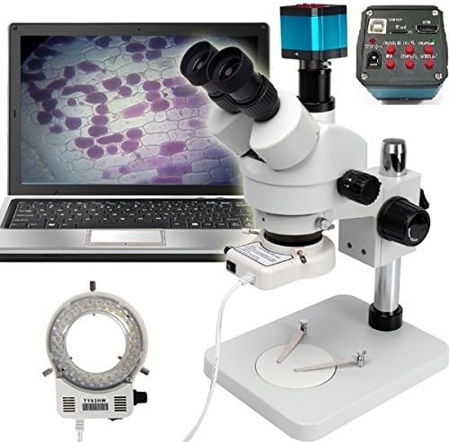MegaScope 7X-45X Trinocular Industry Zoom Stereo Microscope + 14MP USB HDMI C-Mount Camera