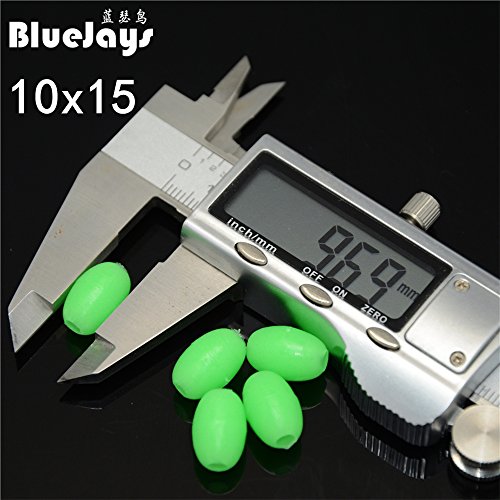 100pcs Oval Hard Luminous Beads Pearl Fishing Lure Bait Accessoires Fishing Tackle Sea fishing tool (10x15mm 100pcs)