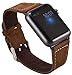 Apple Watch Genuine leather real strap watch band Suede band with 2 x metal buckle black Adapter Replacement Connector Luxury 1 pair 42 mm Basic, Sport, Edition - in Brown by OKCS