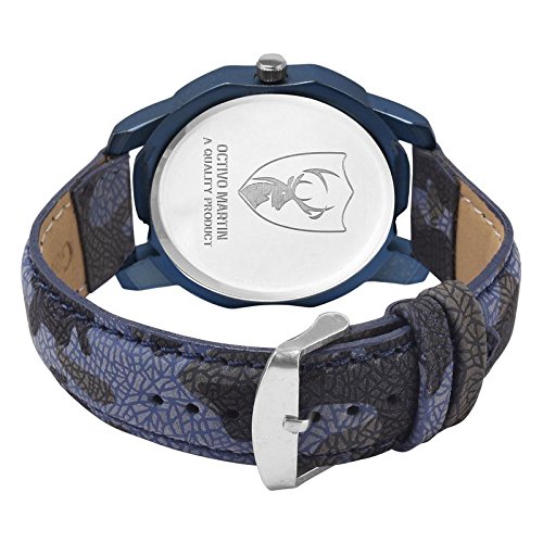 octivo martin analogue blue dial men's watch
