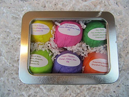 Bath Bomb Gift Sets for Women and Teen Girls, Each Gift Set Contains 6 Vegan Bath Bombs Made with Natural, Pure, Organic, Shea &amp; Cocoa Butter - Dry Skin Moisturizer, Hand Made in The USA