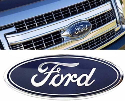 YiHee Oval 9"X3.5" Ford F150 Front Grille Rear Tailgate Emblem, Dark Blue Decal Badge Nameplate for 2004-2014 F250 F350, 2011-2014 Edge, 2011-2016 Explorer, 2006-2011 Ranger