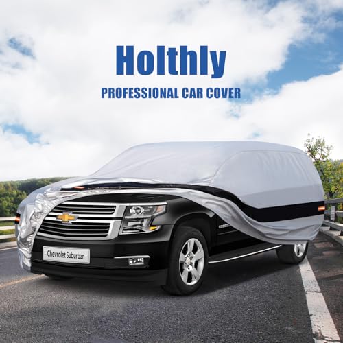Holthly Funda de Coche de 10 Capas para Chevrolet Suburban(1973-2024),Fundas de Coche para automóviles para Todo Tipo de Clima, Impermeable, protección contra el Sol, la Nieve, la Lluvia,el Viento,el