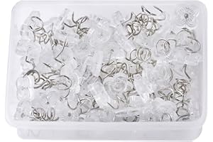 SURAKEY 100 Pcs Upholstery Tacks Headliner Pins Clear Heads Twist Pins for Slipcovers and Bedskirts, Bed Skirt Pins, Sheet Anti-Run Screw Fixing Pin Quilt Sofa Twist Nail Retainer, Type 2