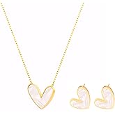 Lumin Luna Necklace and Earring sets for women - Titanium Steel Heart Necklace and earring set, Gift For Her