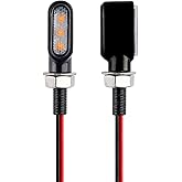 TECTEK Universal 12V Motorcycle Turn Signals Led, 3 Chips Amber Plug &amp; Play | Aluminum Housing, Bright LED Front Rear Blinker Indicator Lights Compatible with Honda Harley Suzuki Cruisers