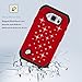 S6 Active Case, Galaxy S6 Active Case, EC Studded Rhinestone Crystal Bling Case, Hybrid Armor Dual Layer Shockproof Case Cover for Samsung Galaxy S6 Active (Bling-Red)