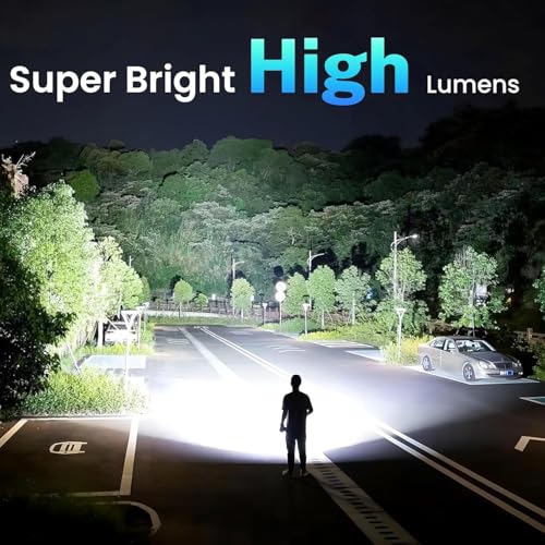 TrixHub Rechargeable LED Flashlights High Lumens 2Pack, Super Bright Zoomable Handheld Flash Light with LCD Digital Display, Powerful Emergency Linternas, Waterproof, Long Lasting, for Hiking Camping