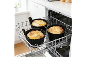 Reusable Silicone Baking Cups Set of 6, Heat-Resistant, Dishwasher Safe, BPA Free, Mini Round Air Fryer Cupcake Liners