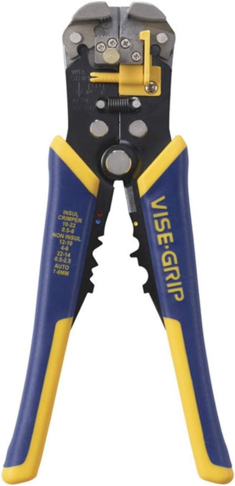 IRWIN VISE-GRIP Wire Stripper Self-Adjusting 8-Inch Blue Yellow