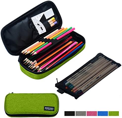 Srise Large Pencil Case Pencil Bag with Zipper Pencil Pouch for Boys & Girls(Green)