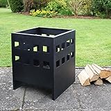 Outdoor Garden Fire Pit Firepit Brazier Burner Square Stove With