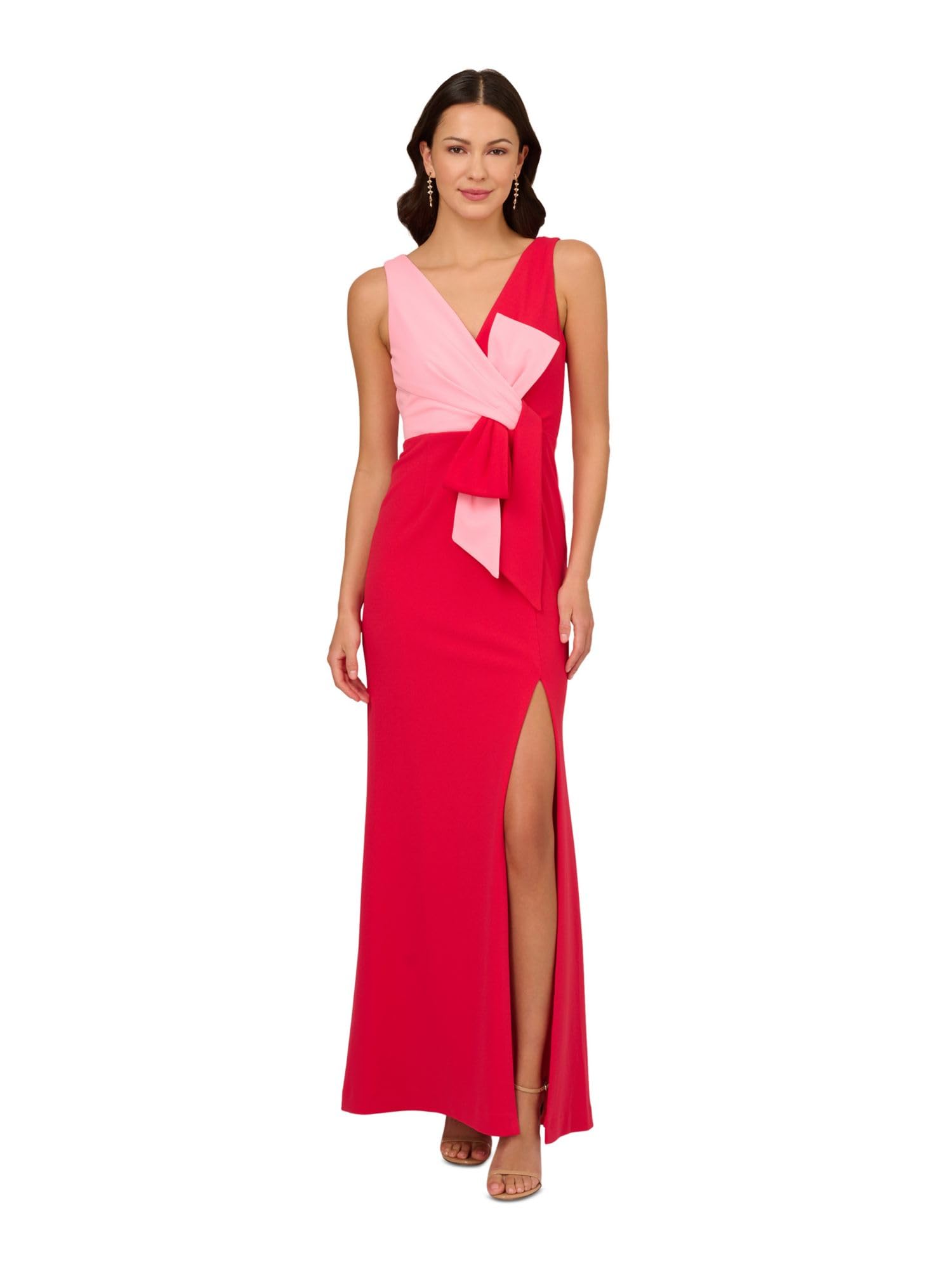 Photo 1 of Adrianna Papell Women's Two-Tone Evening Gown, Pink/Red, 10