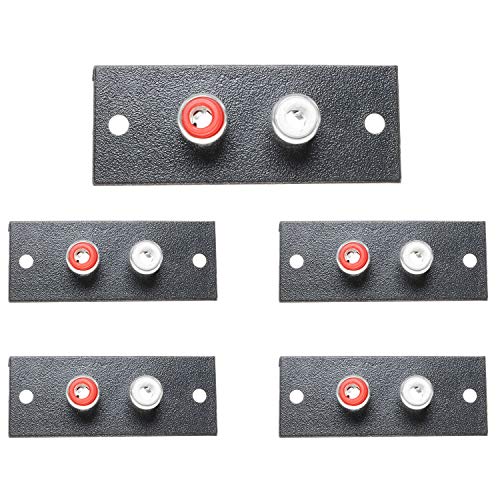 Magic&shell RCA Connector 5PCS Black 2 Way RCA Terminal Wall Panel Plate Input Phono Chassis Socket AV Audio Connector - Thumbnail 6