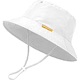 Baby Sun Hat Kids Summer UPF 50+ Toddler Bucket Hat Wide Brim Adjustable Beach Hats for Boys Girls Age 0-6 Years
