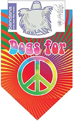 Dog Fashion Living- 3 Pack Dogs For Peace Colorful Dog Bandana