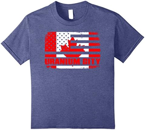 Kids URANIUM CITY Canada gifts shirt 8 Heather Blue