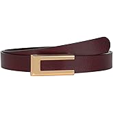 Aurolran Women's Fashion Classic Metal Buckle Leather Belt with Jeans Dress