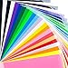 Bright Idea Supplies Heat Transfer Vinyl Bundle - 23 Sheet Pack of HTV Vinyl - Iron On Vinyl Assorted Colors and Glow in the Dark HTV Bundle - Iron on Vinyl for Cricut, Silhouette Cameo and Heat Press