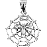 925 Sterling Silver Spider Web Charm Pendant